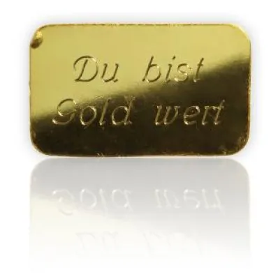 Bild: Goldbarren mit individueller Gravur – eine glänzende Geschenkidee