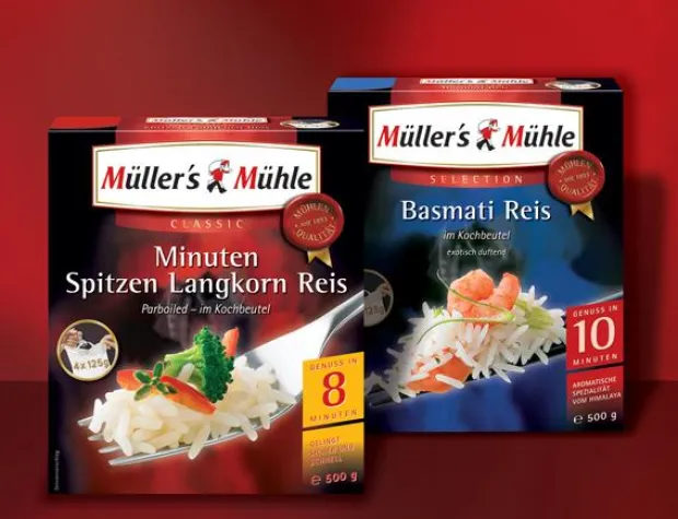 Bild: Ein echter Hingucker - Müller’s Mühle-Reis in neuem Gewand