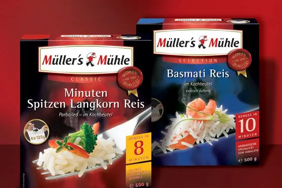 Bild: Ein echter Hingucker - Müller’s Mühle-Reis in neuem Gewand