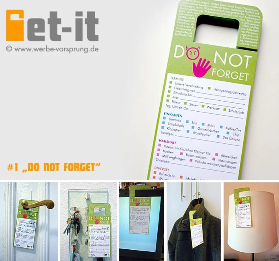 Get-it, ein Notizzettelblock zum Ausfüllen und Anhängen