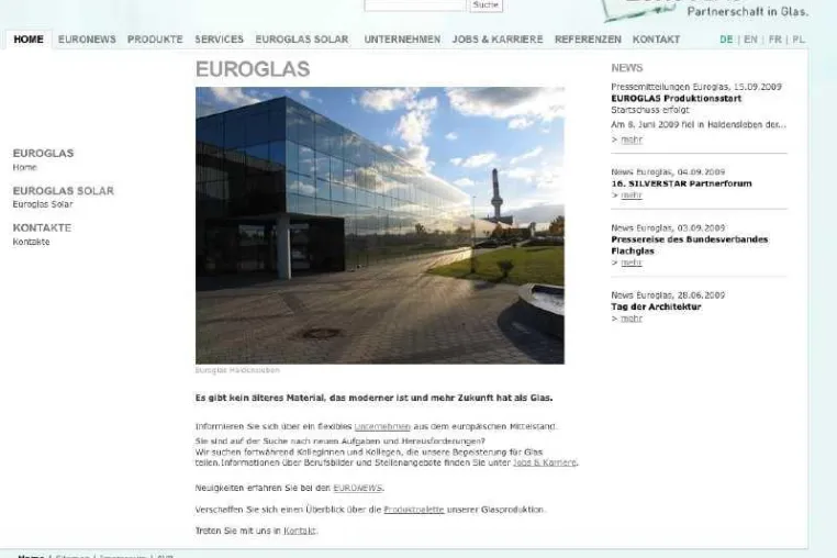 Glasklarer Internetauftritt Bild: Glasklarer Internetauftritt