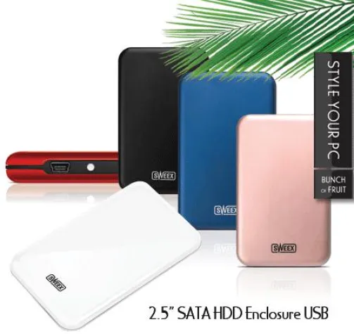 Praktisch und farbenfroh: Das neue „Sweex HDD Enclosure“ USB-Festplattengehäuse Bild: Praktisch und farbenfroh: Das neue „Sweex HDD Enclosure“ USB-Festplattengehäuse