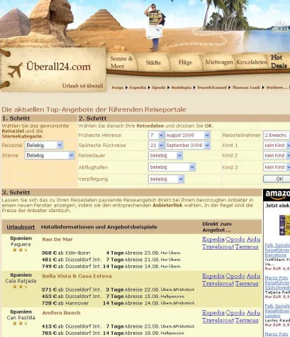 Bild: Uberall24.com bietet ausgewählte Reiseangebote der führenden Reiseportale im Überblick