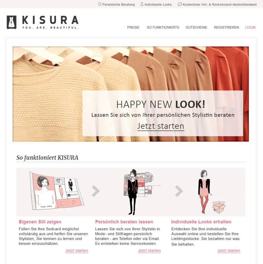 Über www.kisura.de bietet das Startup persönliche Stilberatung