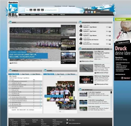Bild: Ruder Bundesliga mit neuem Internetangebot: Die Hafenkrone relauncht ruder-bundesliga.de