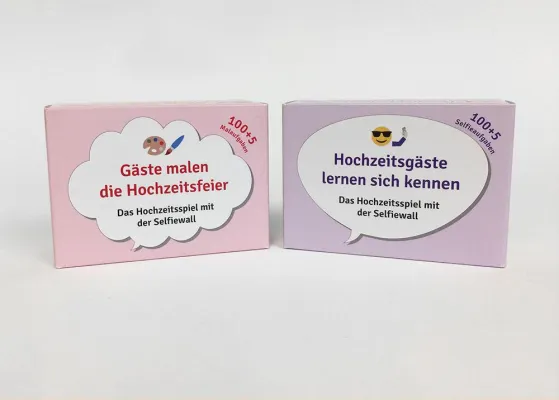Bild: Hochzeitsspiele zum Mitmachen auf der Hochzeitsfeier – neue Spielkarten mit kreativen Aufgaben für die Gäste