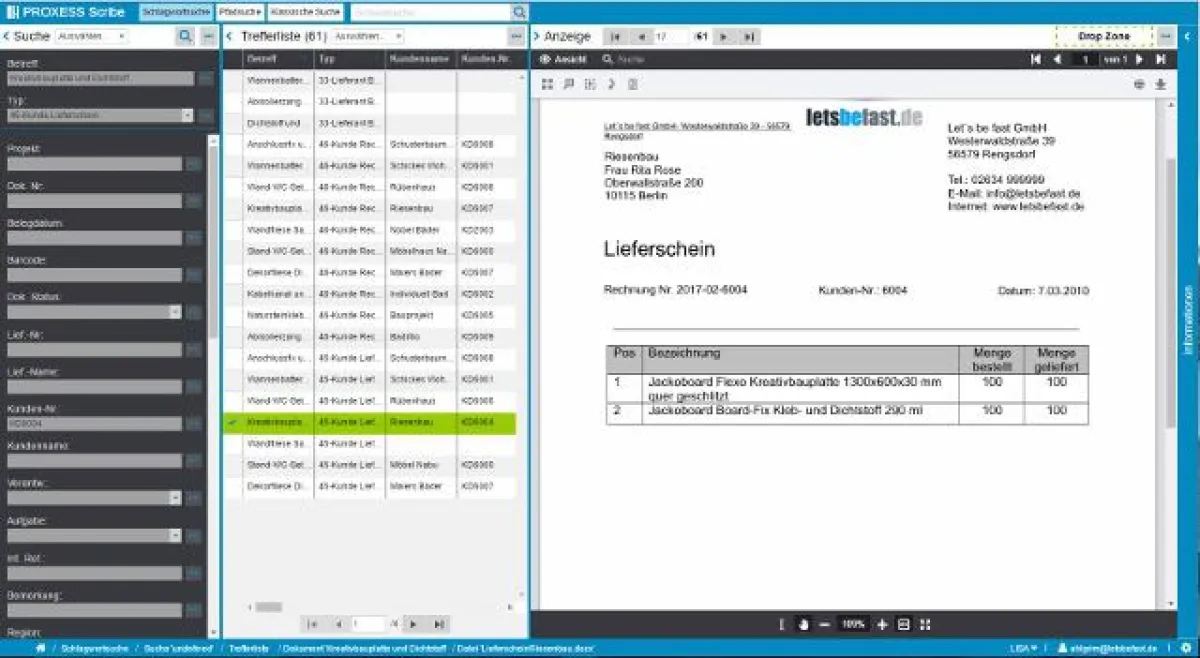 Die Schlagwortsuche in PROXESS 8 macht das Auffinden von Dokumenten noch schneller und einfacher