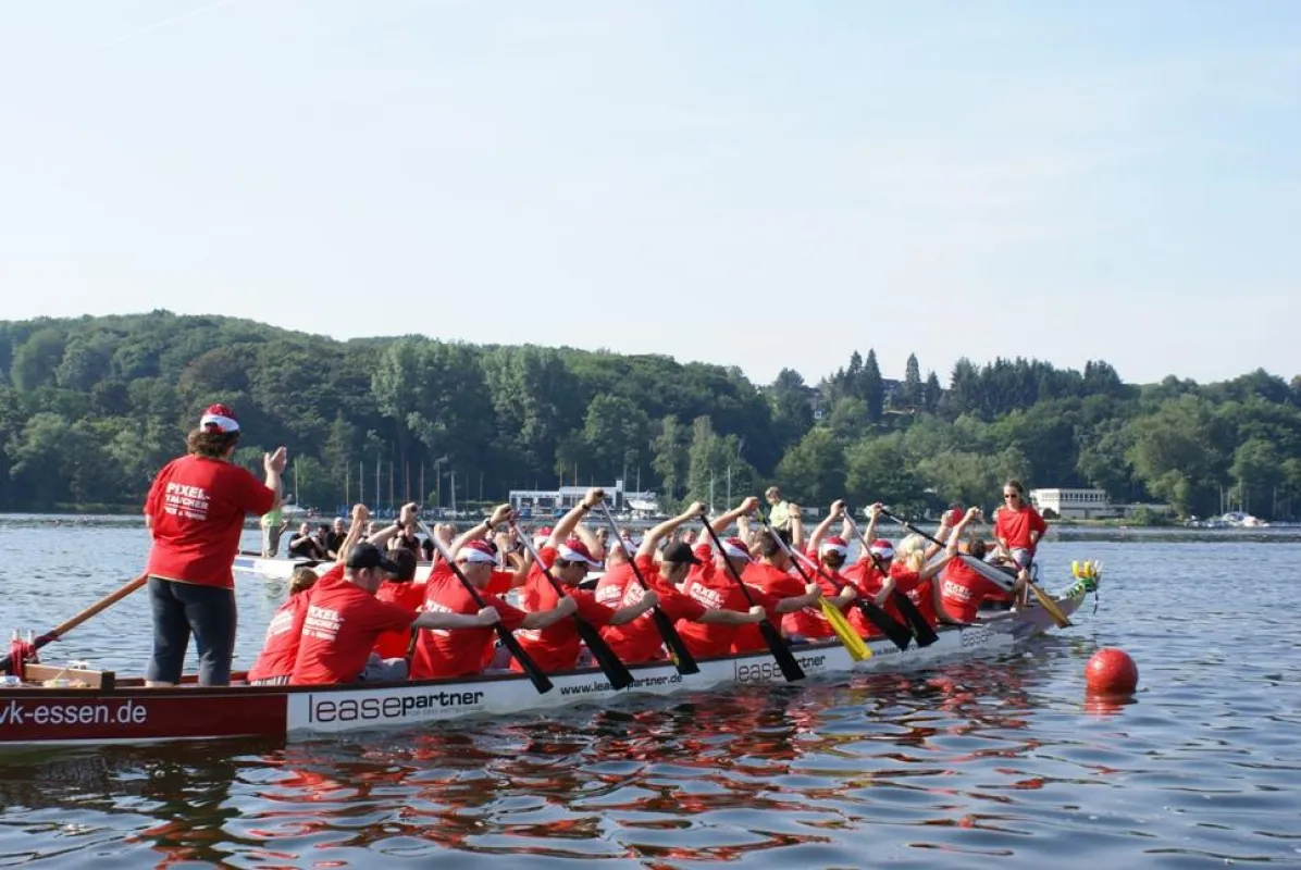 Die Pixeltaucher in einem Boot