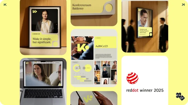 Bild: KittoKatsu mit Red Dot 2025 für Re-Branding Kümmerlein Wirtschaftskanzlei ausgezeichnet