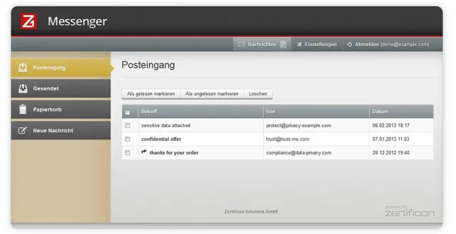 Bild: Zertificon stellt integrierte passwortbasierte E-Mail-Verschlüsselung auf der CeBIT vor