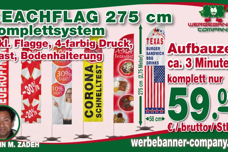 Bild: Beachflag, Straightflag, Snowflag günstig bedrucken