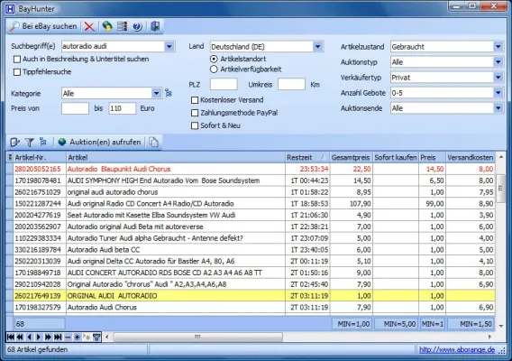 BayHunter 1.50 - Ab sofort weltweit auf der Suche nach eBay-Schnäppchen Bild: BayHunter 1.50 - Ab sofort weltweit auf der Suche nach eBay-Schnäppchen