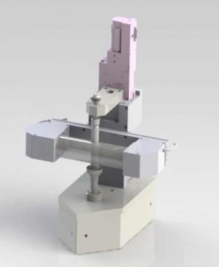 Die Prüfeinheit ermöglicht in wenigen Minuten die vollflächige 3D-Prüfung einer Welle.