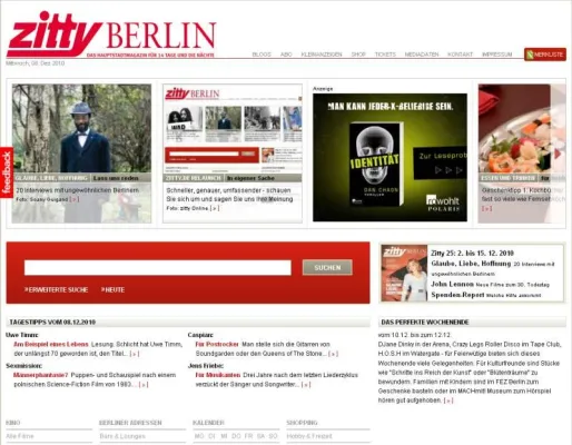 Bild: Relaunch von zitty.de: schneller, genauer und umfassender mit SixCMS