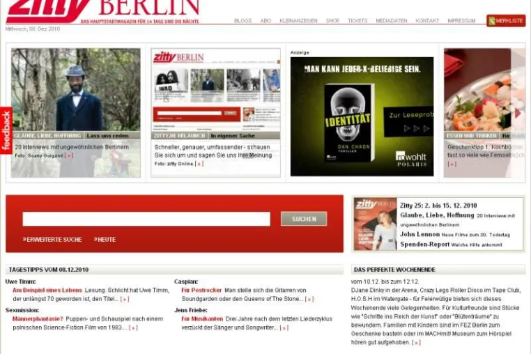 Bild: Relaunch von zitty.de: schneller, genauer und umfassender mit SixCMS