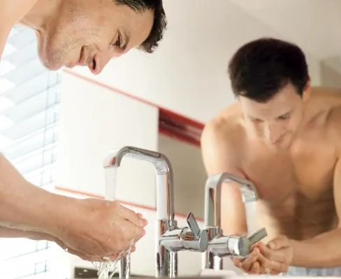 Bild: Sanitärtechnik: Wasser sparen im Handumdrehen