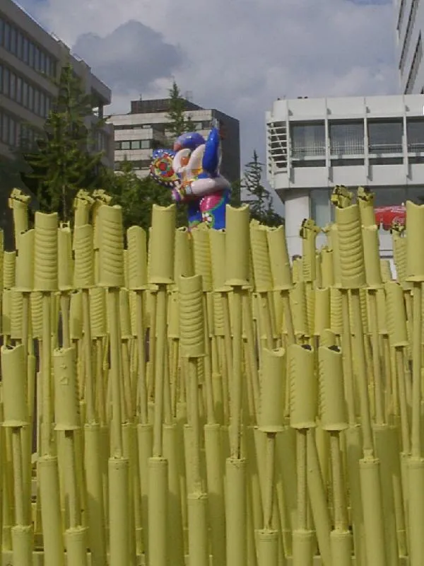Ein kleines Luftpumpenfeld hatte in Duisburgs Innenstadt schon Premiere