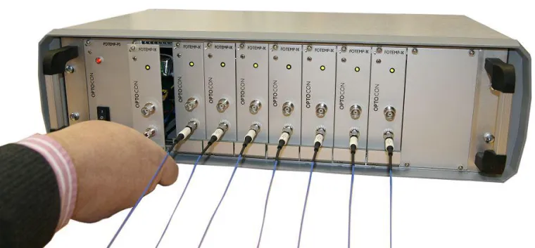 Bild: ERWEITERBARES FASEROPTISCHES MEHRKANAL-THERMOMETER FOTEMPMK-19" MODULAR