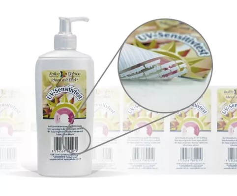 Bild: Rollenetikett mit UV-Indikator