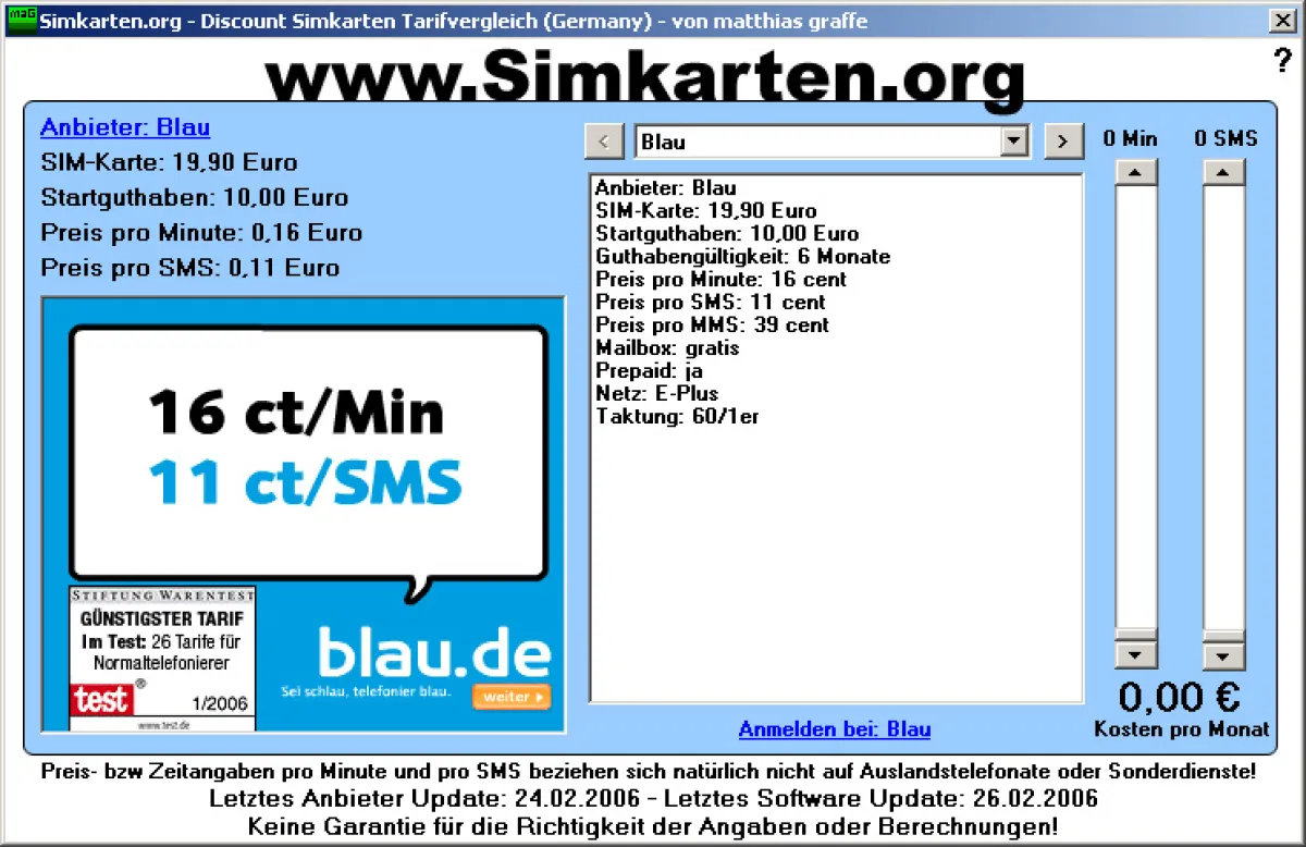 Simkarten.org Tarifrechner: Volle Kostenkontrolle für Prepaid-Nutzer