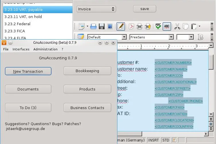 Bild: Verbesserte Version der Open-Source-Buchhaltung Gnuaccounting noch im Januar 2011 erhältlich