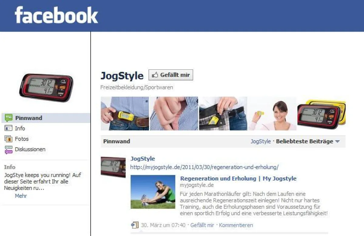 My JogStyle goes Social Media - jetzt Fan werden!