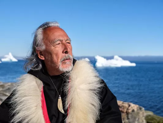 Bild: Angaangaq Angakkorsuaq, der Schamane aus Grönland zu Gast bei Kassel/Göttingen