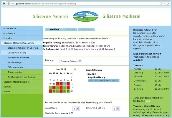Bild: Wie kommt die Milch auf den Tisch? Online-buchbare Gästeführungen helfen Besucherströme zu lenken.