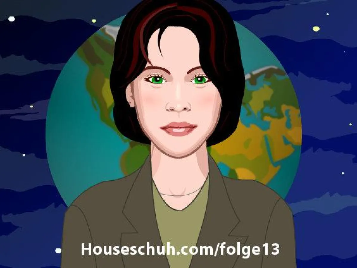 Moderatorin aus dem Computer