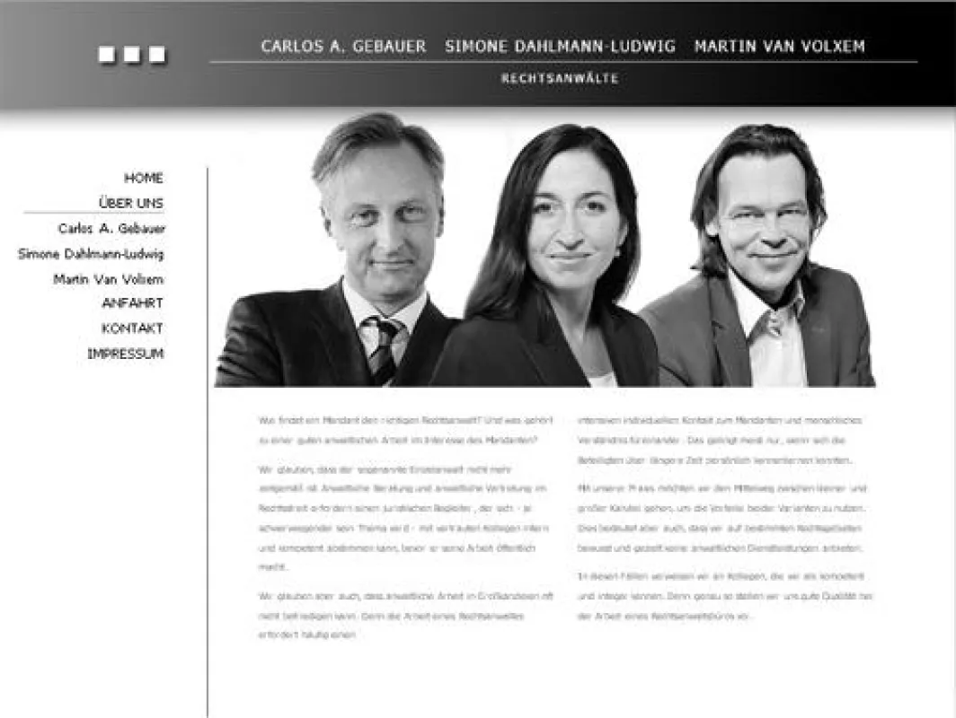 Die neue Homepage der Duisburger Kanzlei Gebauer- Dahlmann-Ludwig - Van Volxem.