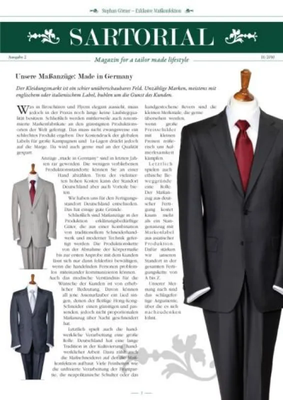 Sartorial Magazin for a tailor-made lifestyle