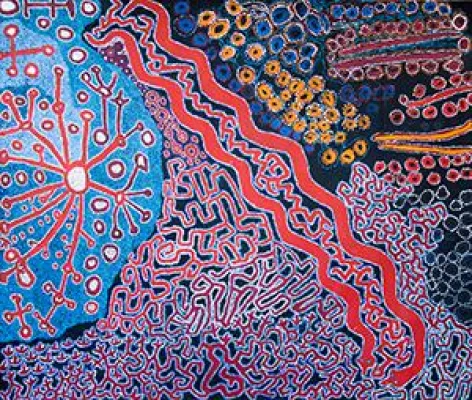 Bild: ARTKELCH zeigt: Purungu und Narrupa - Aboriginal Art vom Volk der Sonne und des Schattens