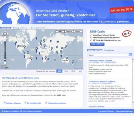 Erster weltweiter Produkttest einer deutschen Direktbank Bild: Erster weltweiter Produkttest einer deutschen Direktbank