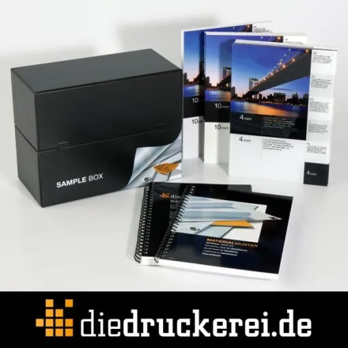 Neue Sample Box von Onlineprinters führt durch das Drucksachensortiment Bild: Neue Sample Box von Onlineprinters führt durch das Drucksachensortiment