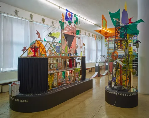 Bild: Peter Josef Abels DER BOHRTURM, DIE BÜHNE, DIE SÄNGER UND DIE SEHNSUCHT  1983/84