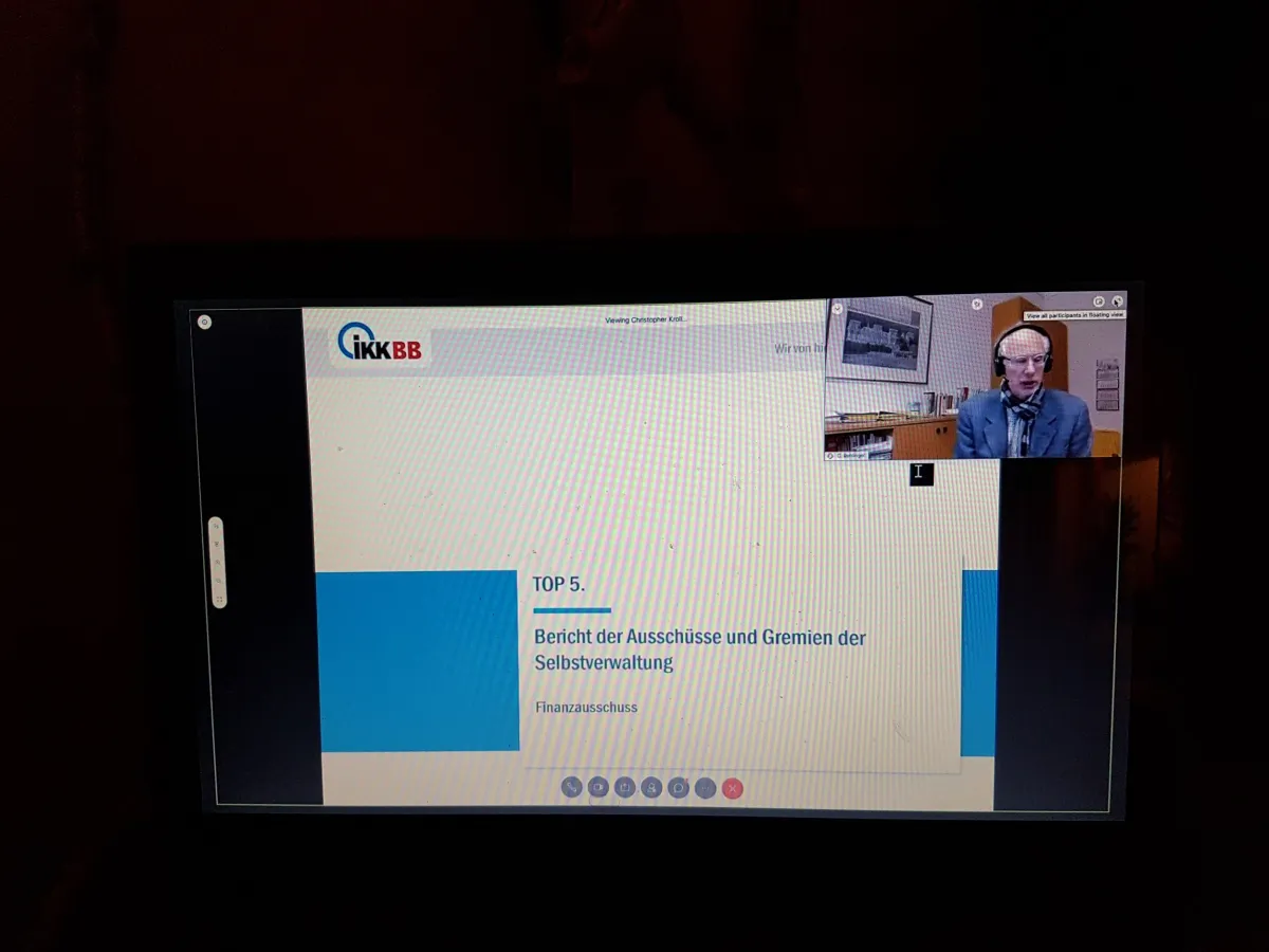 Corona-sichere Sitzung des IKK BB-Verwaltungsrates erstmals im Livestream