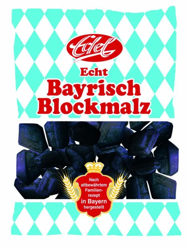 Altbewährte Bonbons, neues Beuteldesign: Echt Bayrisch Blockmalz von Edel