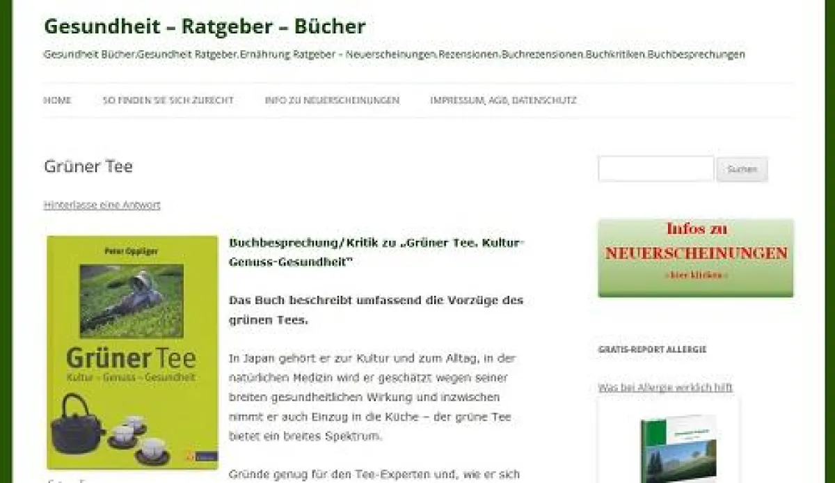 gesunheit-ratgeber-buecher.de, Grüner Tee