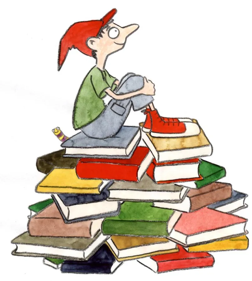 Ole Blockschrift und sein noch namenloser Bücherwurm