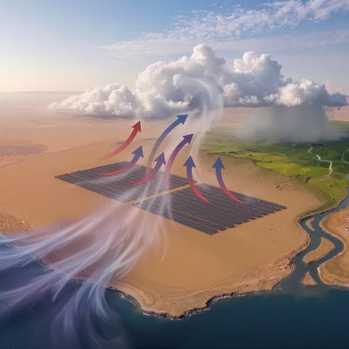 Bild: Strom & Regen: Solar-Parks und Kunst-Dünen sollen Regen in Wüsten auslösen