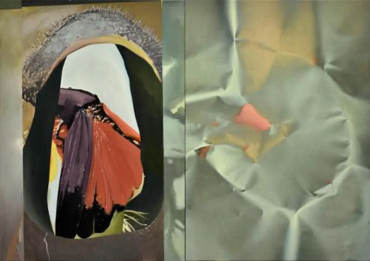 El paciente insecticida, Acryl auf Leinwand und Fotodruck, 135 x 190 cm, 2018