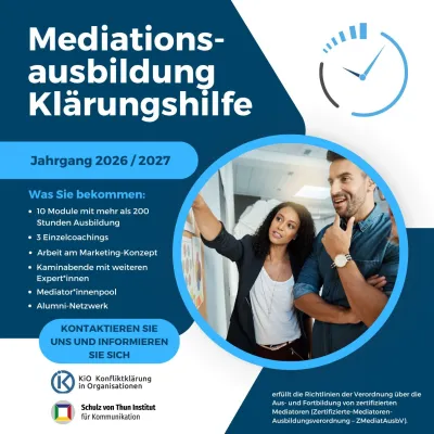 Bild: 5. Ausbildungsjahrgang ab 28. Mai 2026 in Berlin „Klärungshilfe nach Thomann und Schulz von Thun“ 