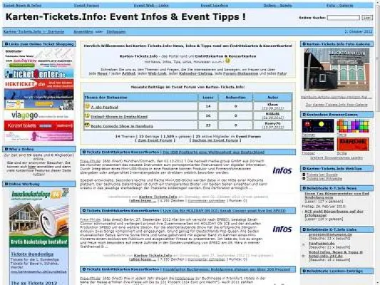Bild: Relaunch von Karten-Tickets.Info mit Fotogalerie und Browsergames