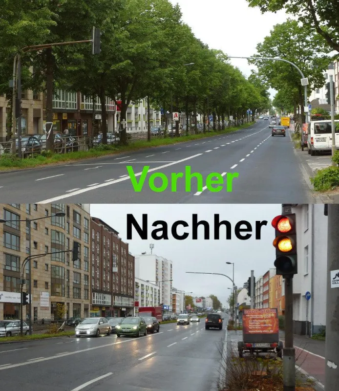 Abschnitt der Bonner Straße vor dem ehemaligen Hotel Marienburg. Fotos A. Wulf