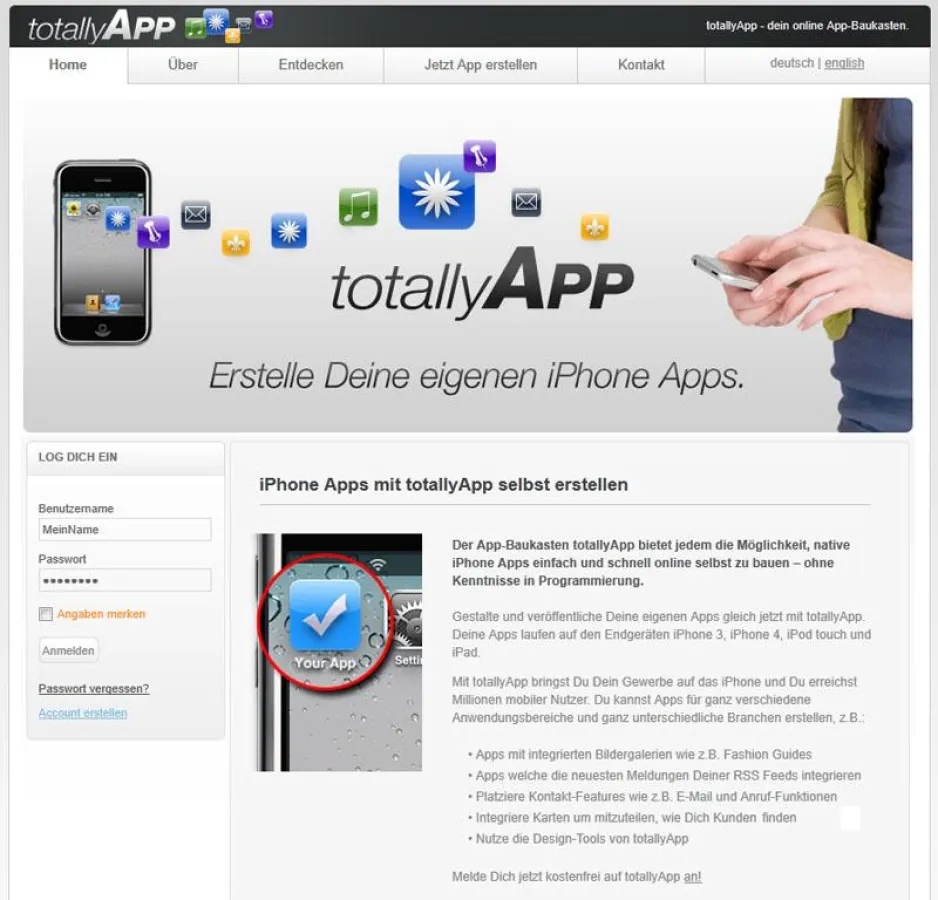 Mit dem App-Baukasten totallyApp zur eigenen iPhone-App