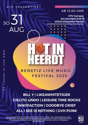 Bild: HOT IN HEERDT – Das Amateurband-Benefiz-Musikfestival in Düsseldorf-Heerdt