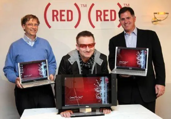 Bild: Dell und Microsoft engagieren sich für den Kampf gegen Aids und bieten (PRODUCT)-RED-PCs