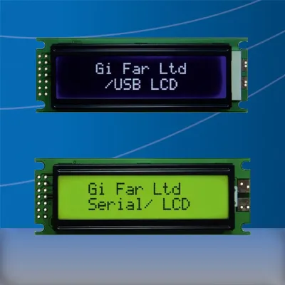 Bild: Text und Bargraph Anzeige mit einem monochromen LCD über USB oder RS-232.