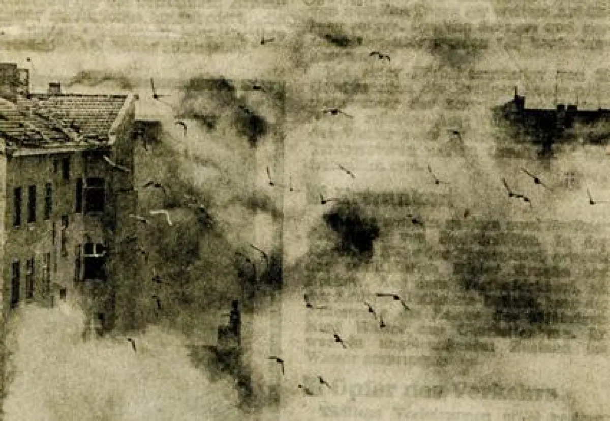 Häusersprengung in der Briesestraße?, Pressefoto 1967 (Museum Neukölln)