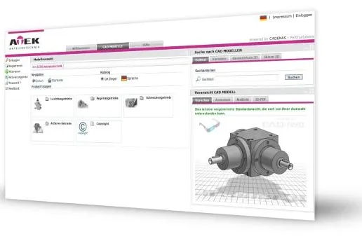 Bild: ATEK bietet neuen CAD Produktkatalog zur Getriebe-Konfiguration